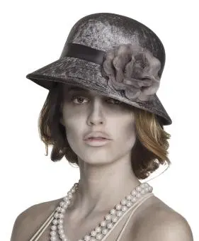 CHAPEAU FLAPPER GRIS