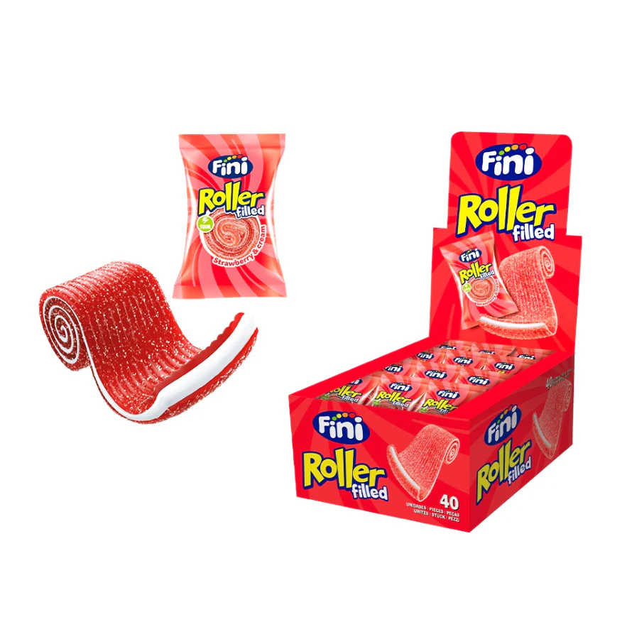 FINI ROLLER SOUR FILLED STRAWBERRY CREAM