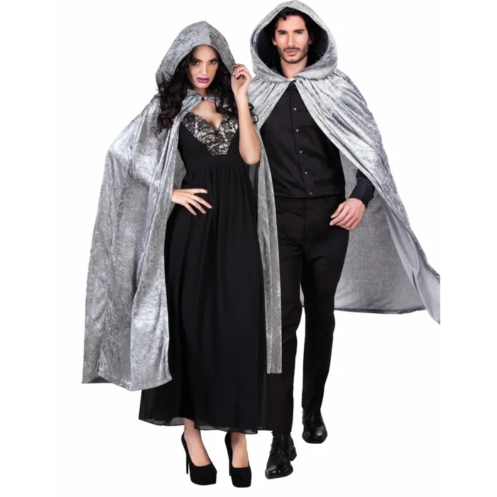 CAPE GRISE EN VELOUS 170 cm