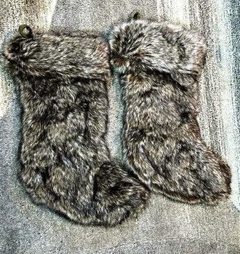 STOCKING VELOUR MARRON