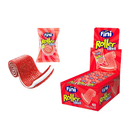 FINI ROLLER SOUR FILLED STRAWBERRY CREAM