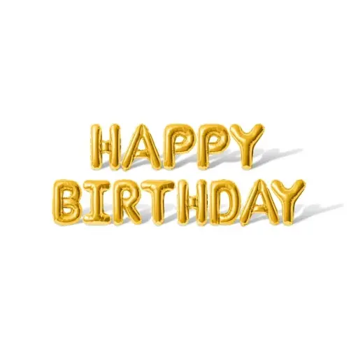 BALLONS HAPPY BIRTHDAY GOLD 18