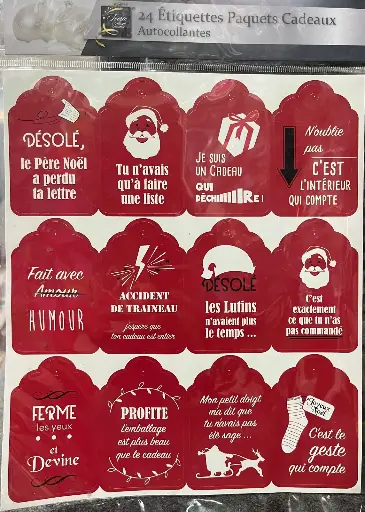 ETIQUETTES PAQUETS CADEAUX