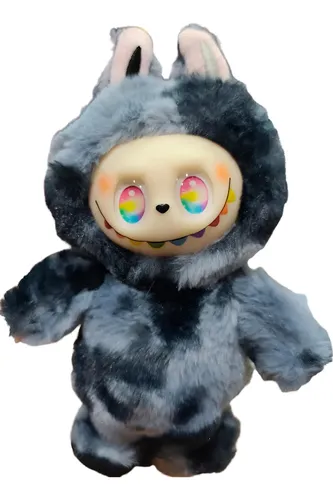 PELUCHE LABUBU GRIS BLEU