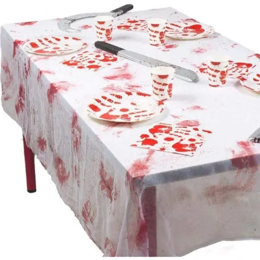 TABLE COVER WITH BLOOD